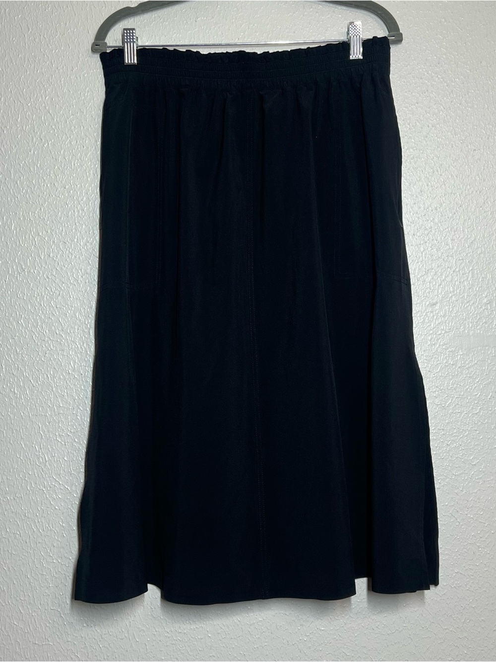 Athleta Savannah Skirt Midi Black Style 798610 Size Large Pull On Elastic Waist